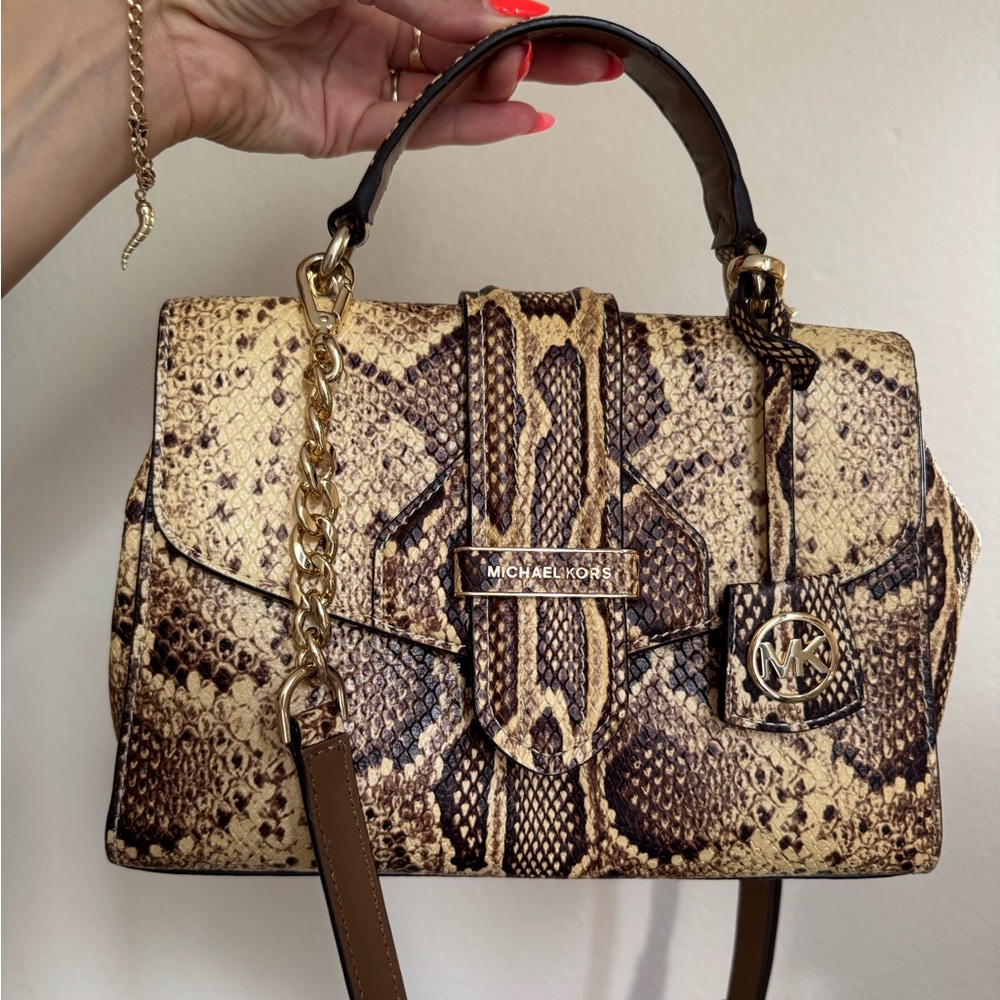 Michael Kors Snake Print Handbag leather